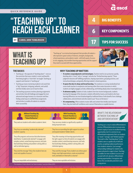 Book banner image for "Teaching Up" to Reach Each Learner (Quick Reference Guide)
