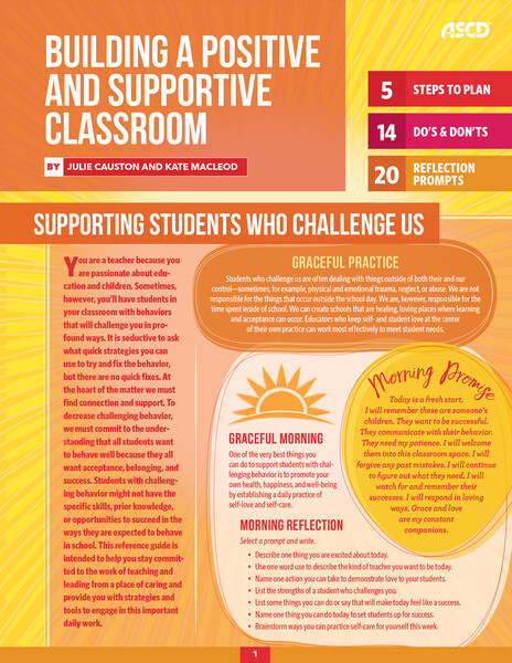 Book banner image for Building a Positive and Supportive Classroom (Quick Reference Guide)-thumbnail