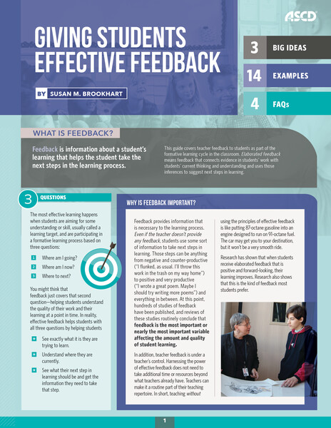 Book banner image for Giving Students Effective Feedback